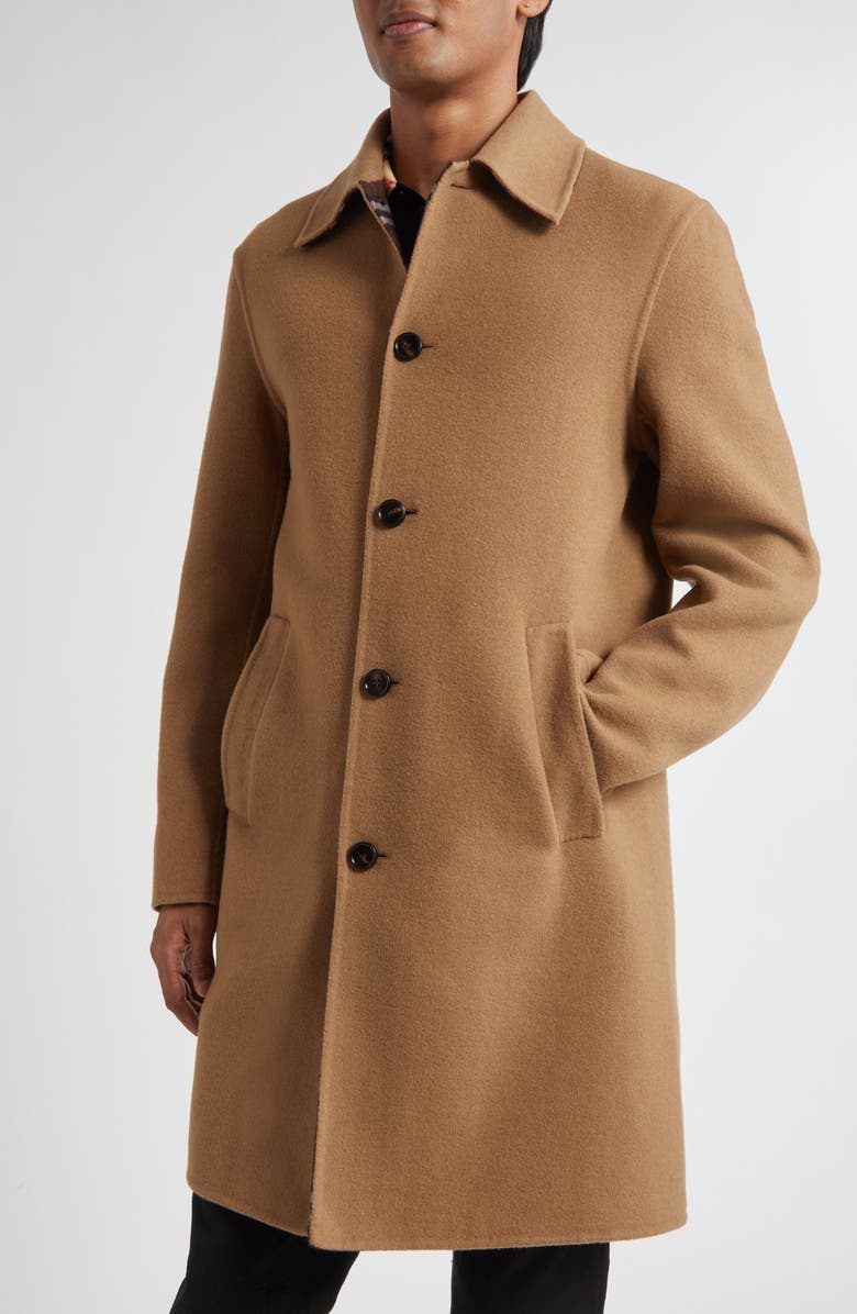 Burberry Worthing Wool Car Coat, Alternate, color, Camel/ Treacle Bn Chk