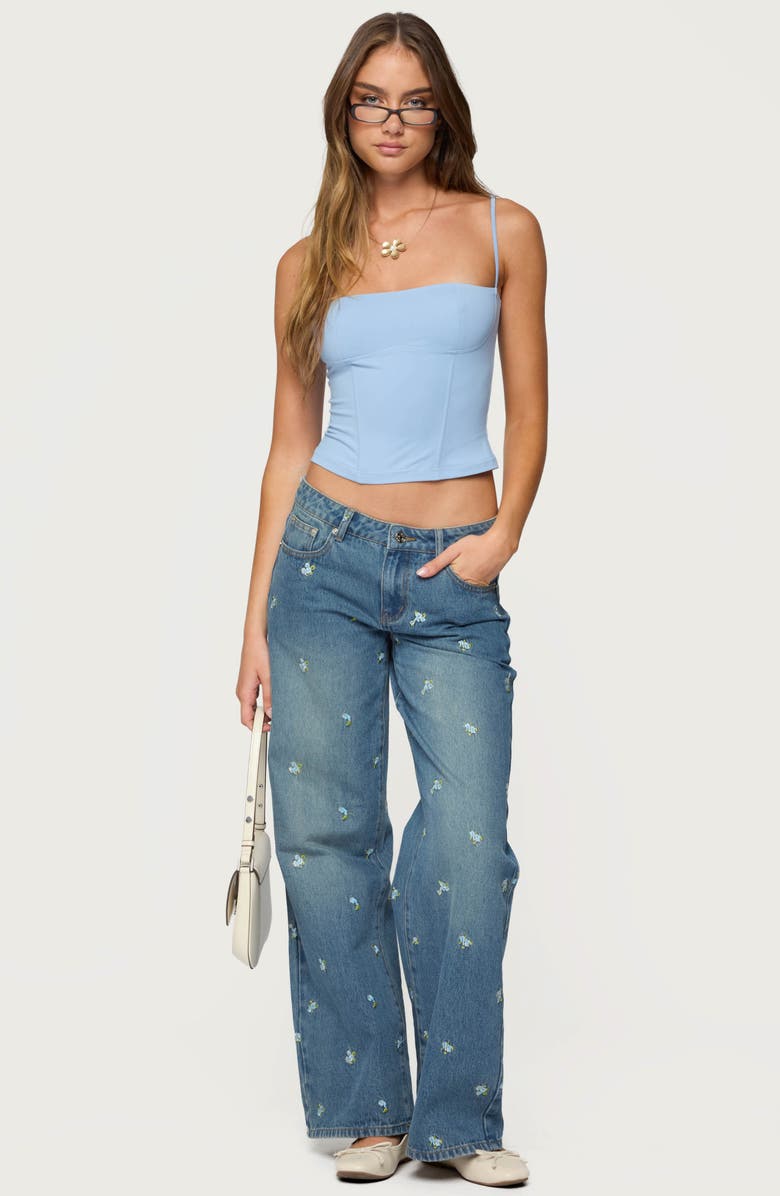 EDIKTED Juno Corset Crop Camisole, Alternate, color, Light-Blue