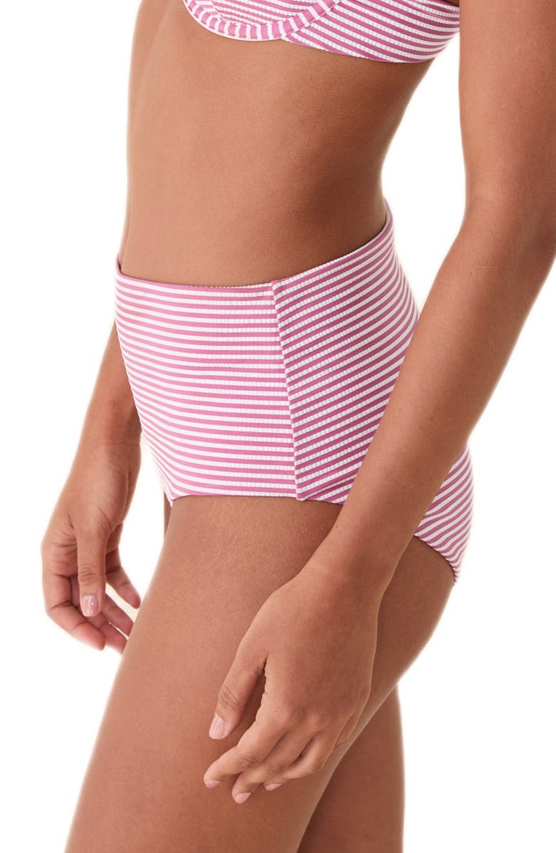 Andie High Waist Bikini Bottoms, Alternate, color, Bloom