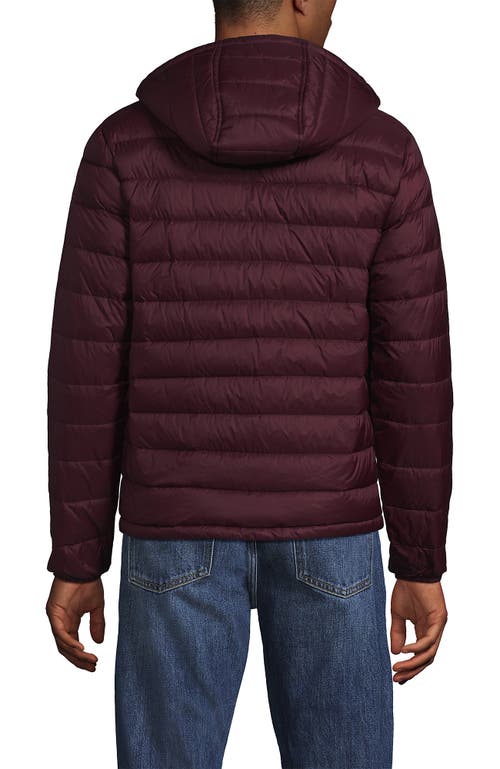 Lands' End Wanderweight Ultralight Packable Hooded Down Jacket In Burgundy