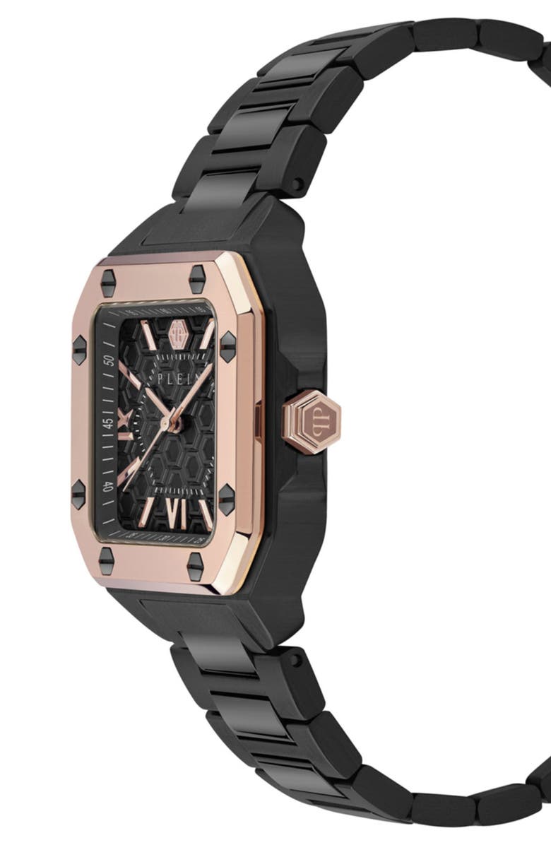 PHILIPP PLEIN Edge Two-Tone Bracelet Watch, 42mm, Alternate, color, Ip Black