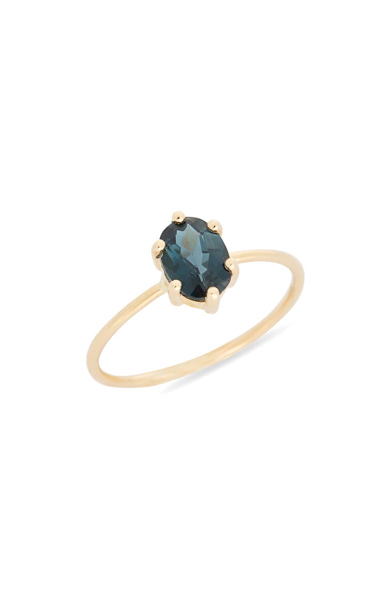 Bony Levy London Blue Topaz Stackable Ring, Main, color, 14K Blue Topaz