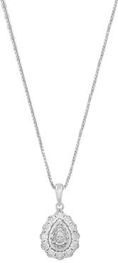 EFFY Sterling Silver Diamond Teardrop Pendant Necklace
