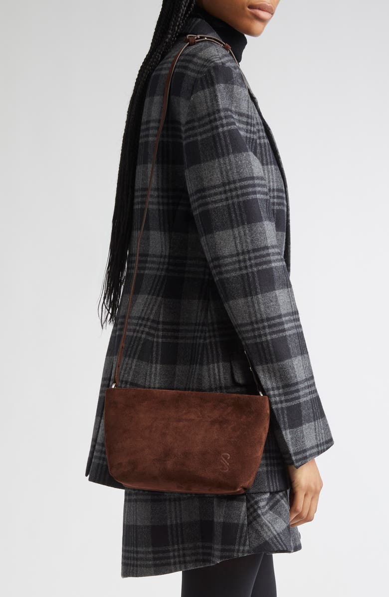 Proenza Schouler Bond Suede Shoulder Bag, Alternate, color, Chocolate