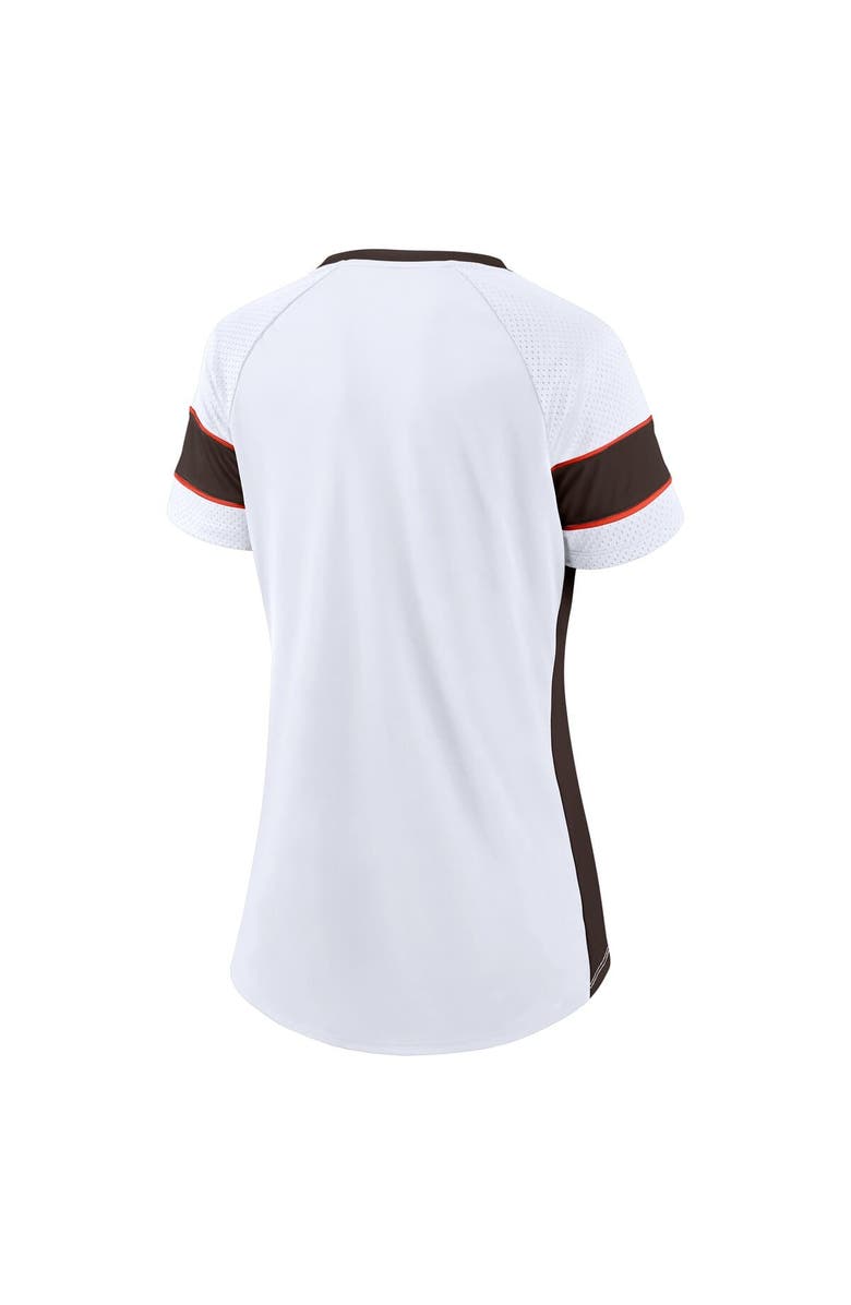 FANATICS Women's Fanatics  White Cleveland Browns Athena Lace-Up V-Neck T-Shirt, Alternate, color, White