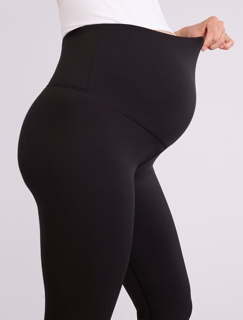 Motherhood Maternity Over The Belly Side Pocket Active Maternity Leggings In Black