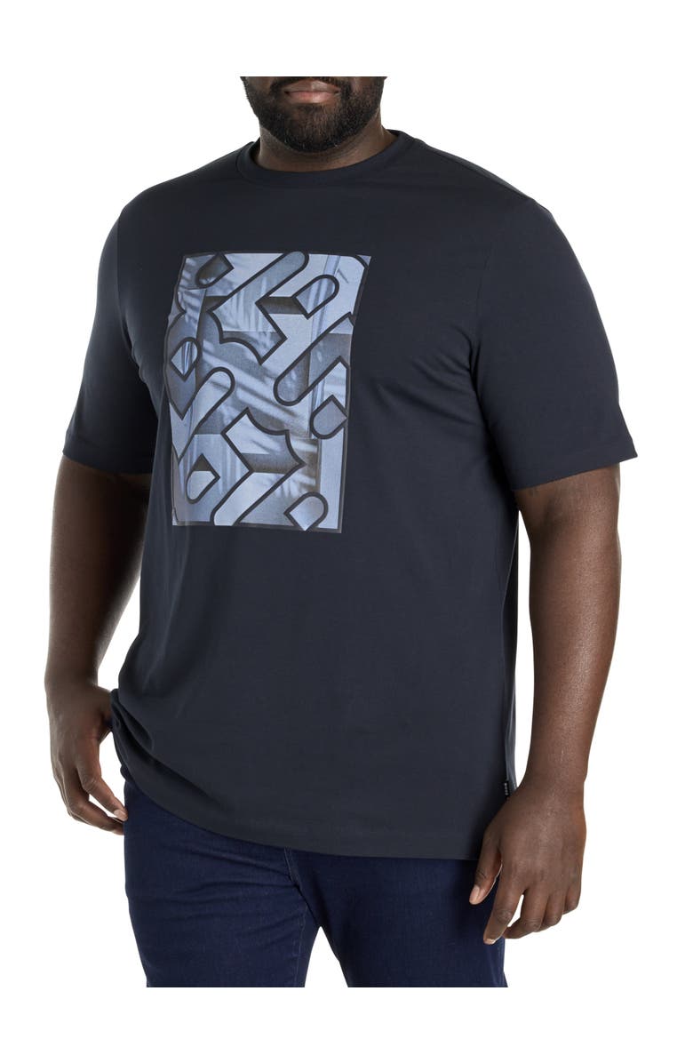BOSS Big & Tall Taut 81 Graphic Tee, Main, color, Dark Blue