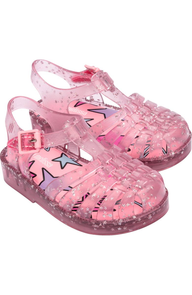Melissa Kids' Possession Metallic Jelly Sandal, Main, color, Glitter Pink