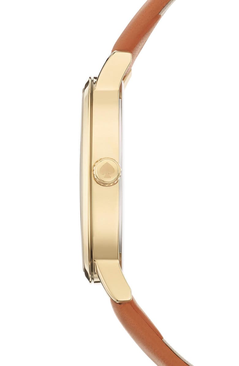 Kate Spade New York 'metro' scalloped dial leather strap watch, 34mm, Alternate, color,