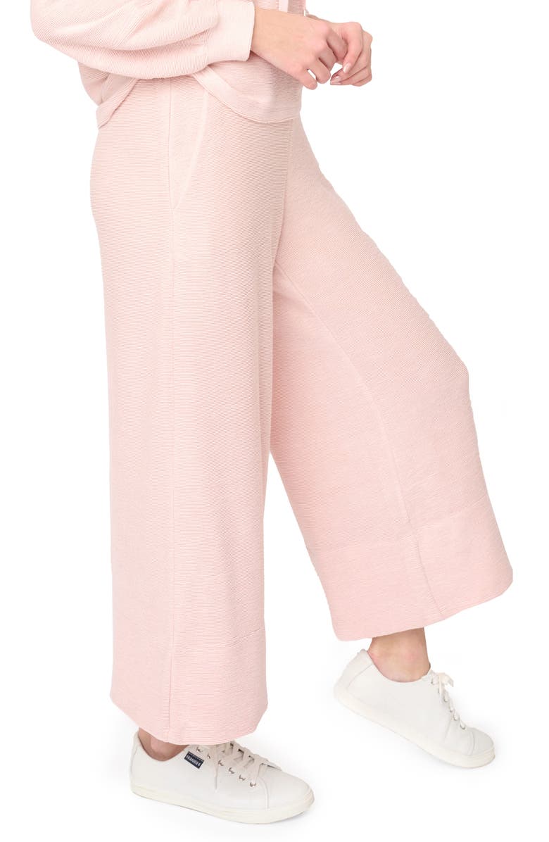 GIBSONLOOK Low-Key Luxe Rib Crop Wide Leg Pants, Alternate, color, Pink Whip
