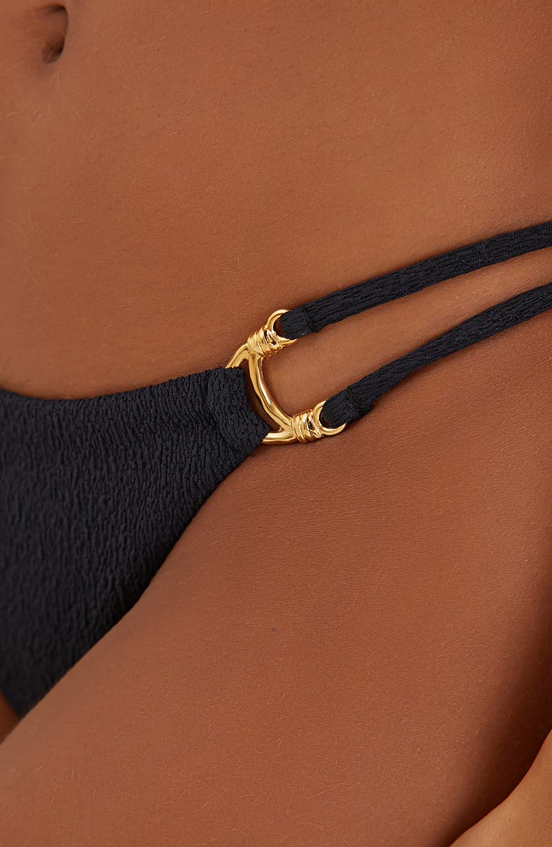 ViX Paula Hermanny Callie Double Strap Bikini Bottoms, Alternate, color, Black