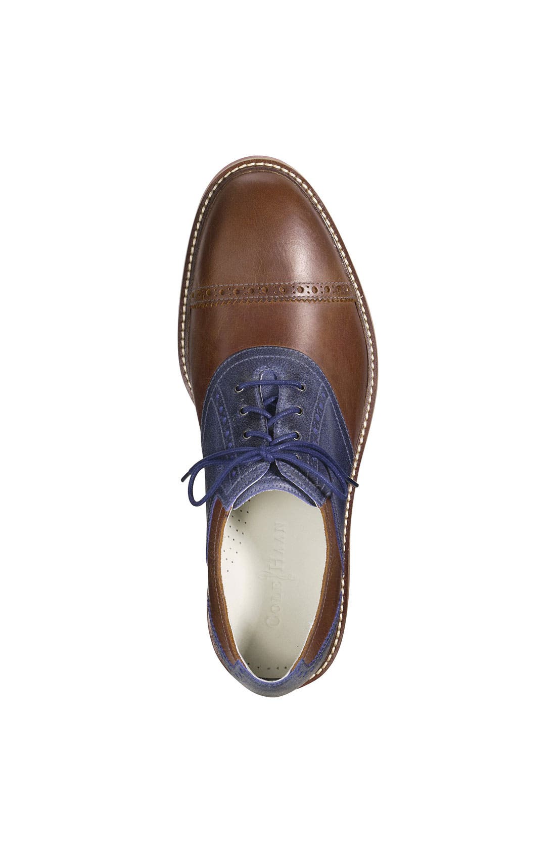 'Air Franklin' Saddle Oxford, Alternate, color, BOURBON/OCEAN SUEDE