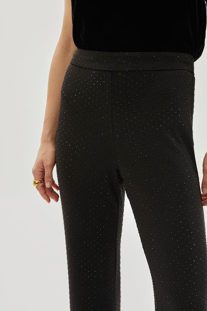 Slim Sequin Print Flared Knit Pants - image 2