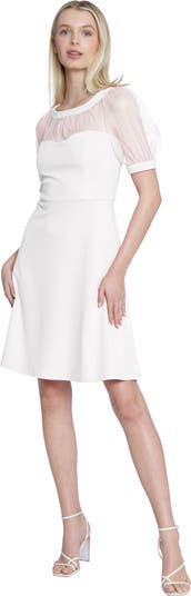 Mesh Illusion Short Sleeve Dress