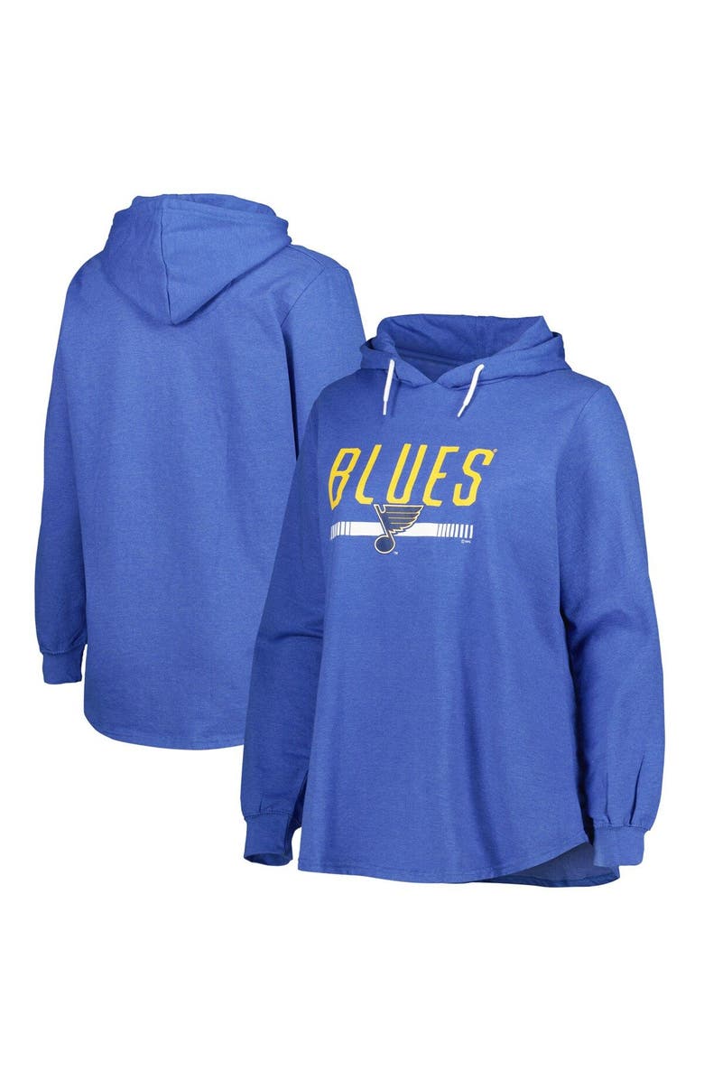 PROFILE Women's Heather Royal St. Louis Blues Plus Size Fleece Pullover Hoodie, Main, color, Heather Royal