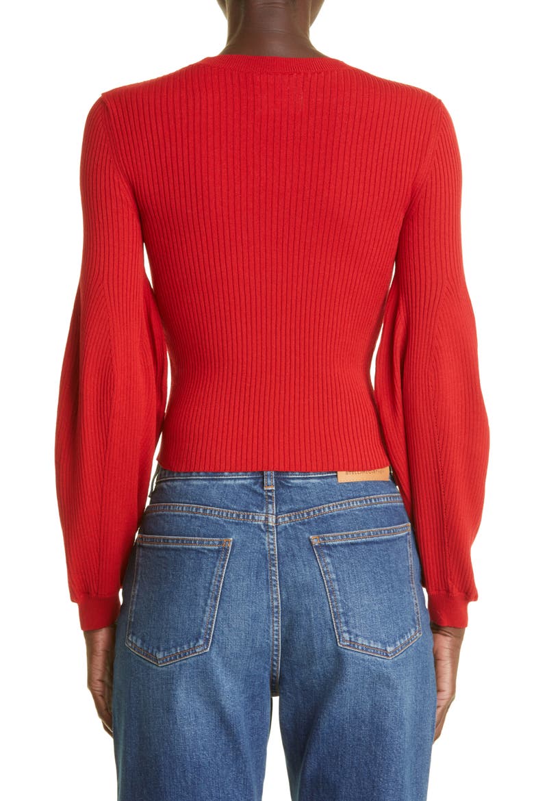 Sensual Stretch Balloon Sleeve Sweater, Alternate, color, RUST