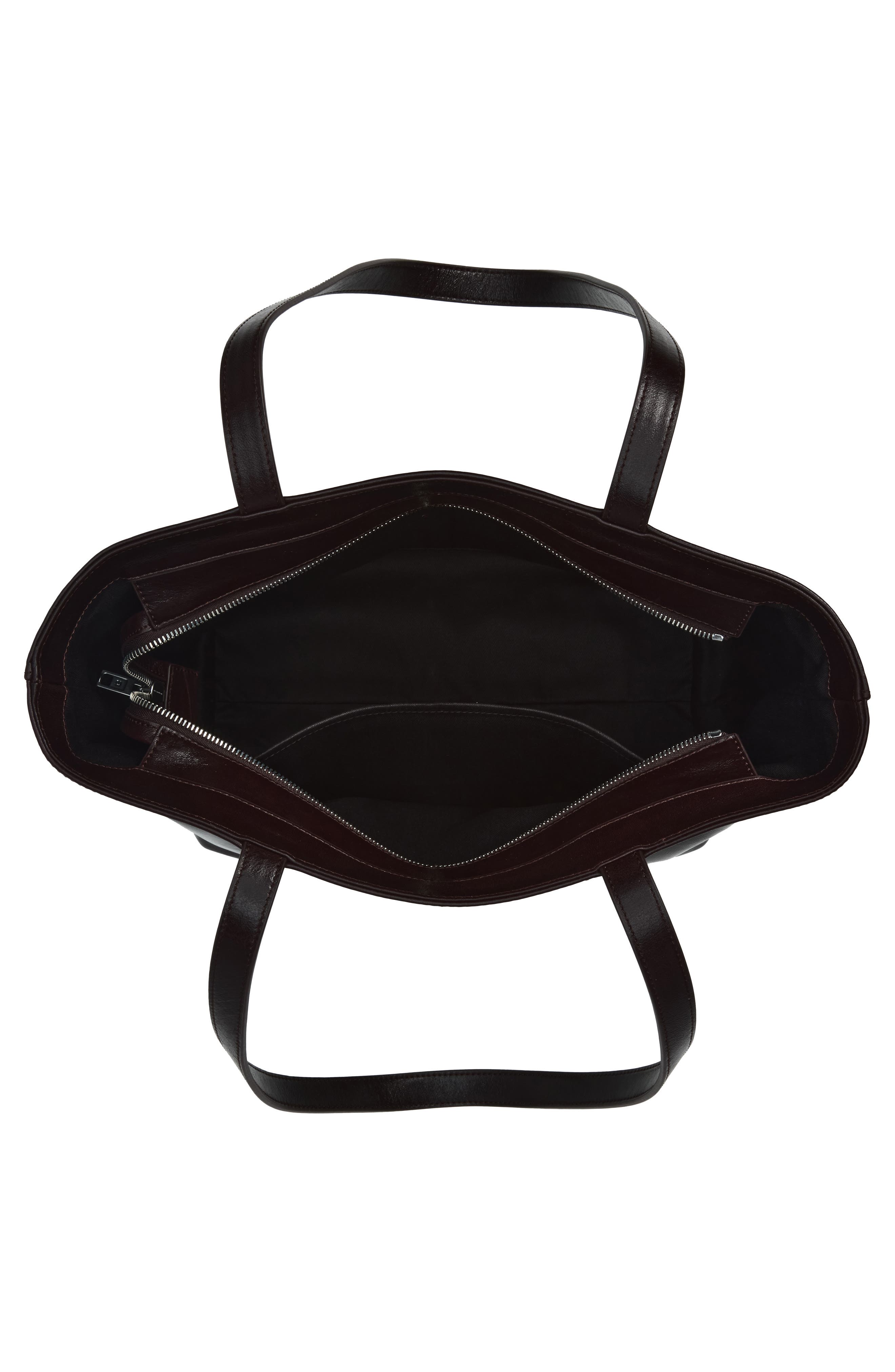Medium Punch Leather Tote Bag, Alternate, color, OXBLOOD