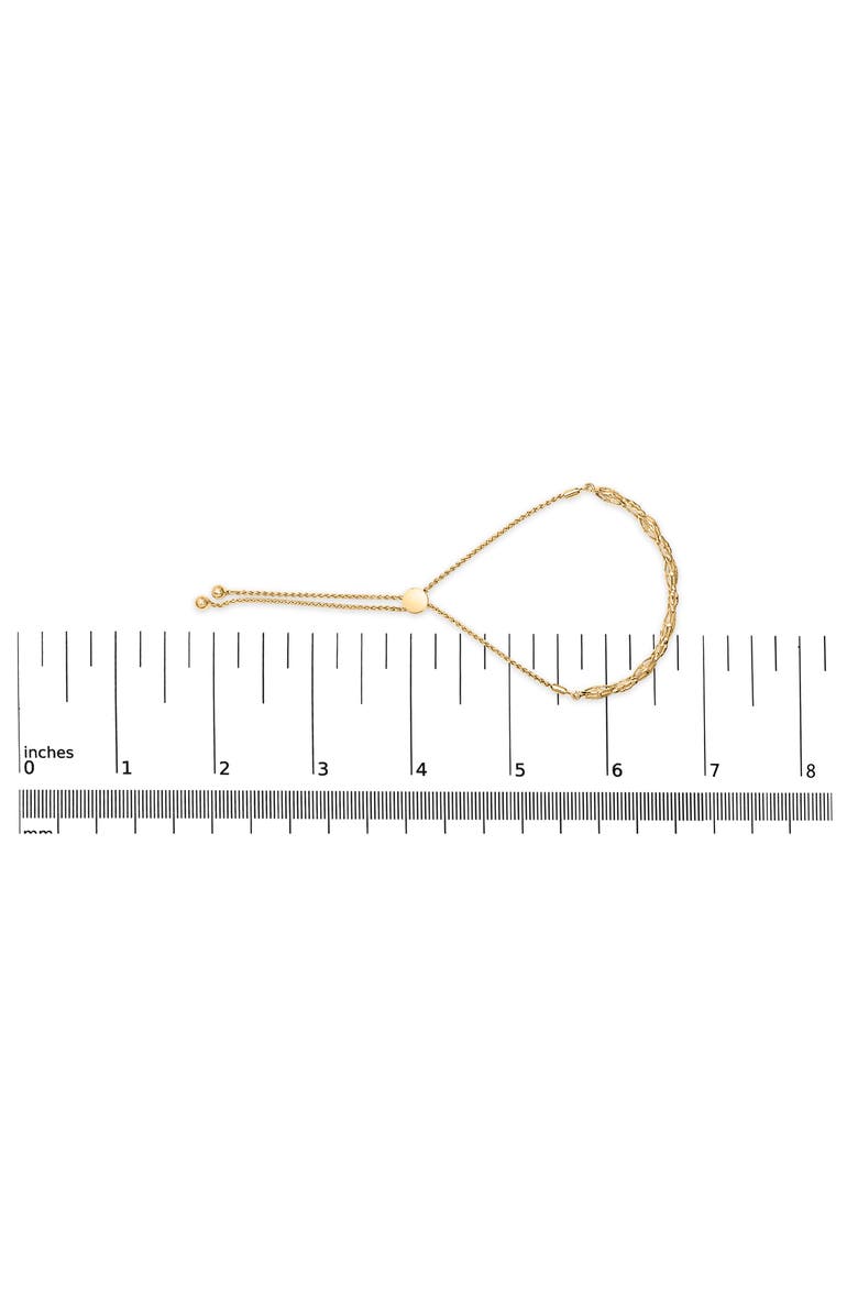 Haus of Brilliance Silver Diamond Accent Alternating Marquise Shape and Heart Links Bolo Bracelet, Alternate, color, Yellow Gold Over Silver