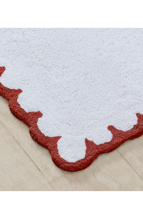 Peri Home Scallop Detail Cotton Bath Mat In White