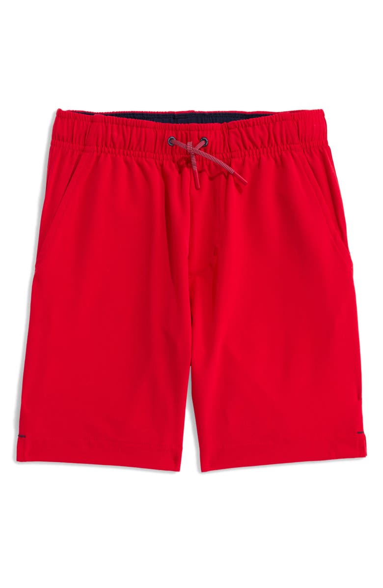 vineyard vines Kids' Performance Drawstring Shorts, Main, color, Lighthouse Red