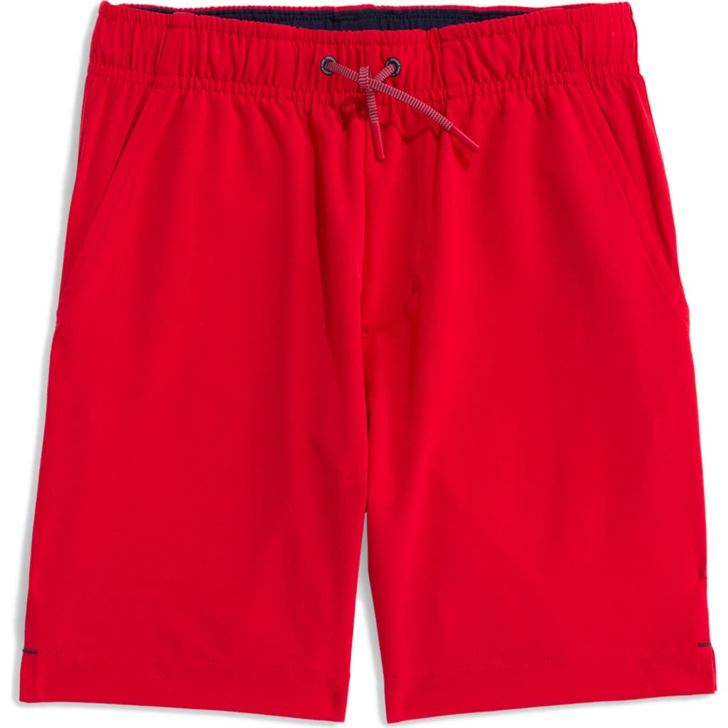 Vineyard Vines Kids' Performance Drawstring Shorts In Red