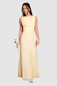 Coast Mesh Ruched Waist Maxi Dress