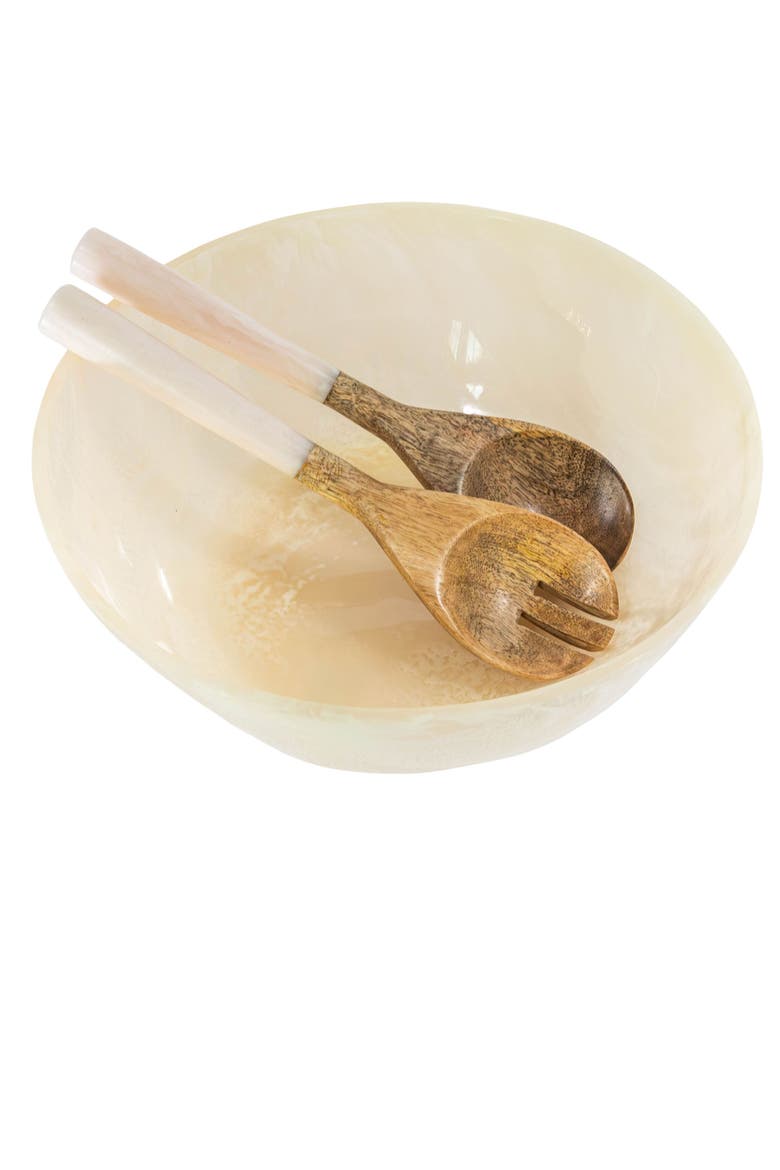 Resin Salad Serving Bowl, Alternate, color, Cream