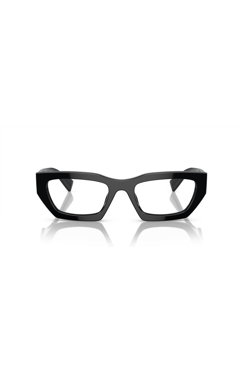 Miu Miu 53mm Irregular optical glasses, Alternate, color, Black