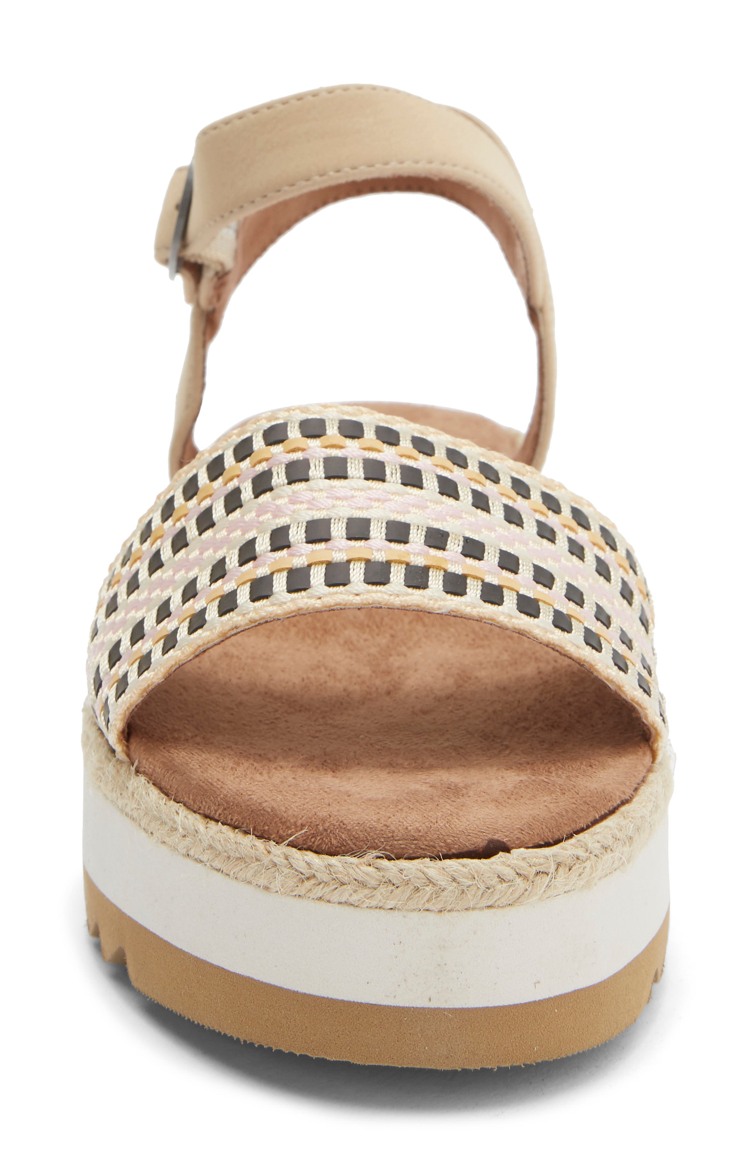 Naia Platform Wedge Espadrille Slide Sandal, Alternate, color, WOOD ASH WOVEN STRIPE/NUBUCK