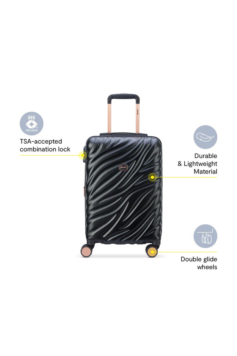 Delsey Alexis Lightweight Luggage-Checked Medium (23"-26"), Alternate, color, Black/Rose Gold