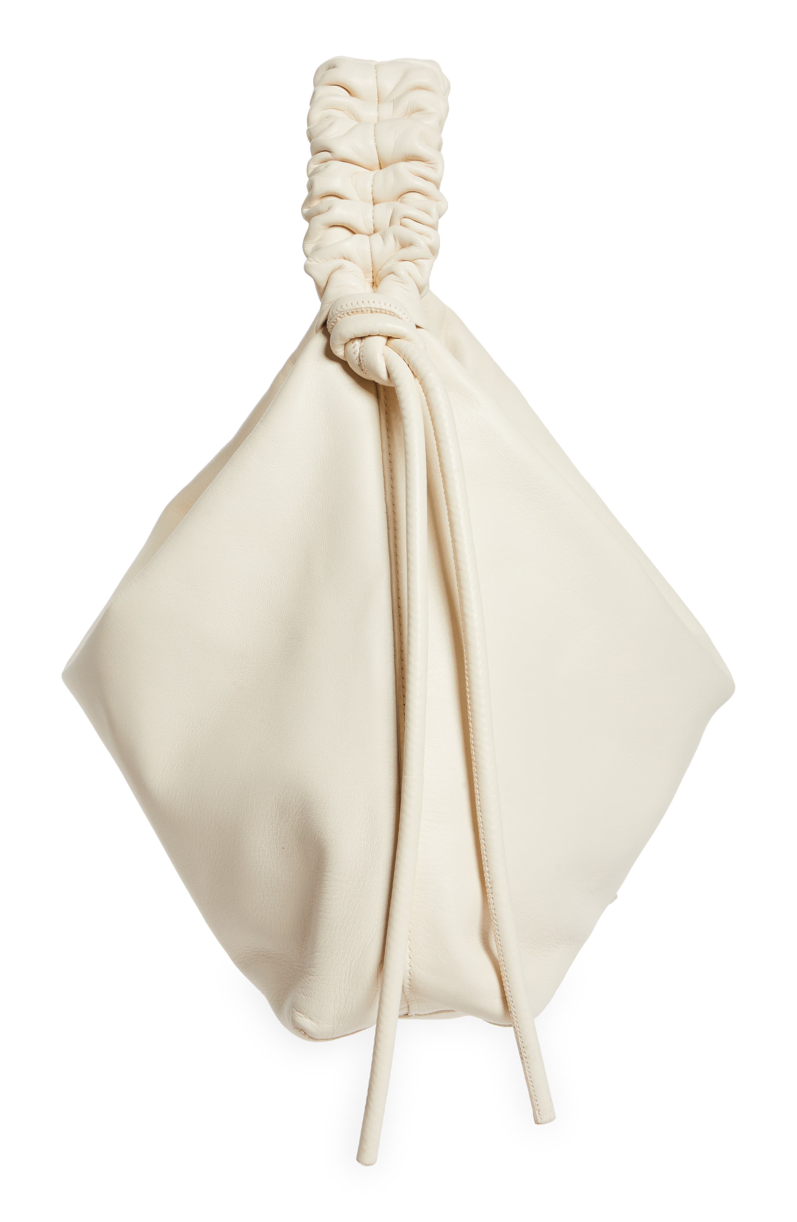 Medium Drawstring Leather Hobo, Alternate, color, IVORY