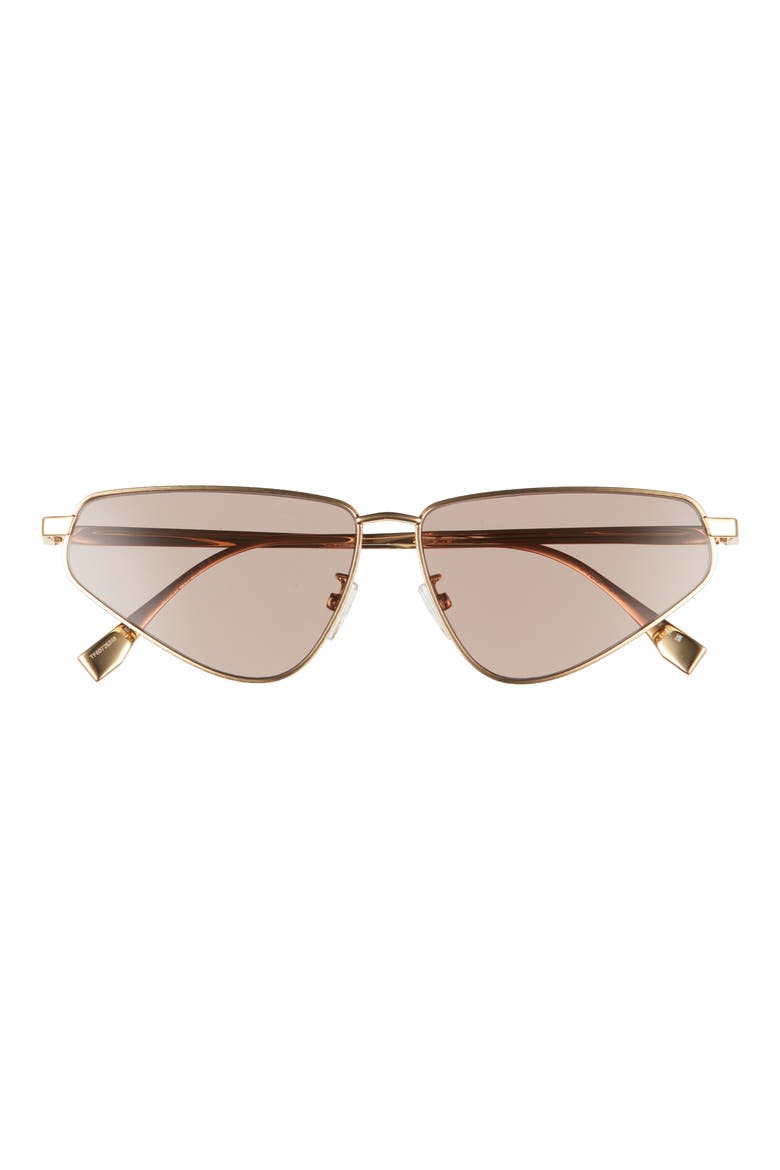 FF Fendi 60mm Cat Eye Sunglasses, Main, color, SHINY ENDURA GOLD / BROWN