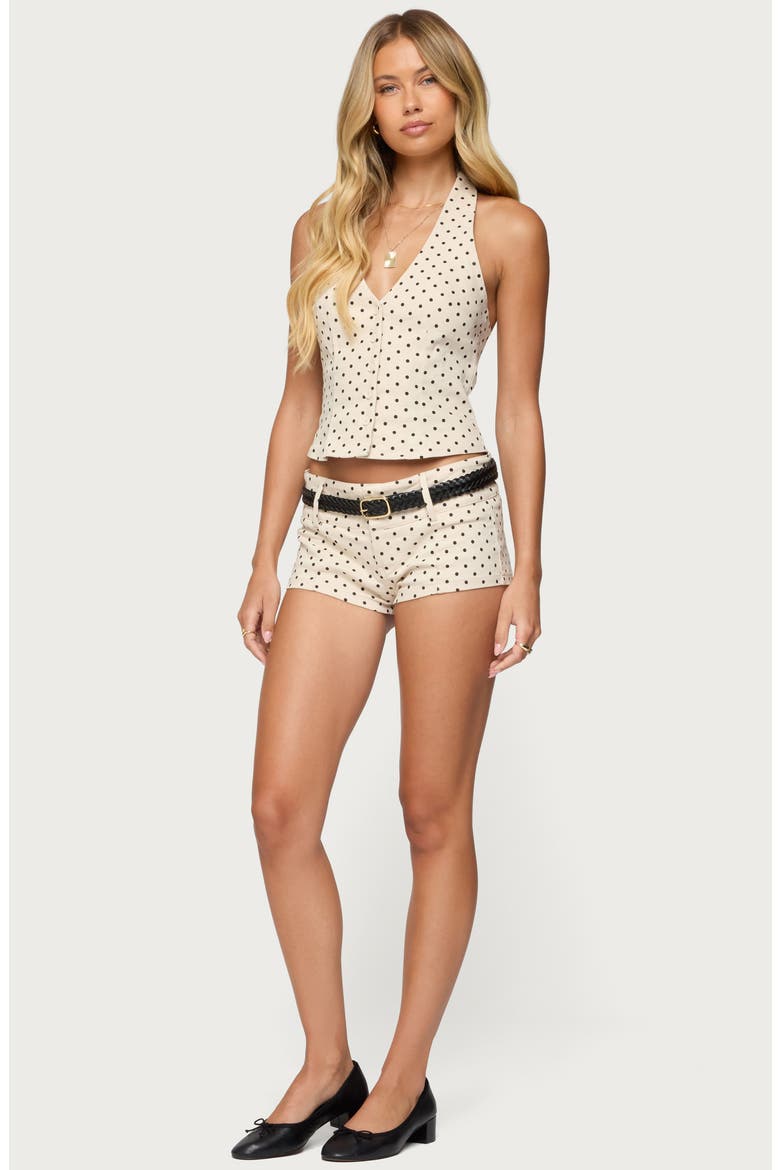Twyla Polka Dot Halter Top, Alternate, color, CREAM
