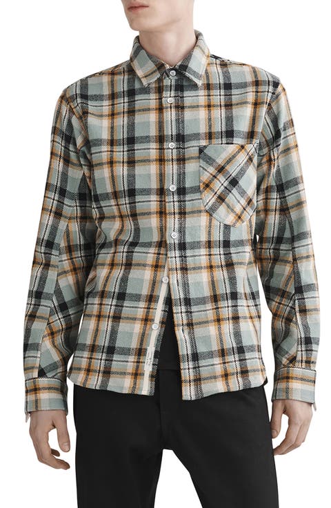 Plaid Cotton Flannel Button-Up Shirt