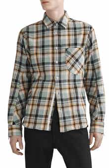 Plaid Cotton Flannel Button-Up Shirt