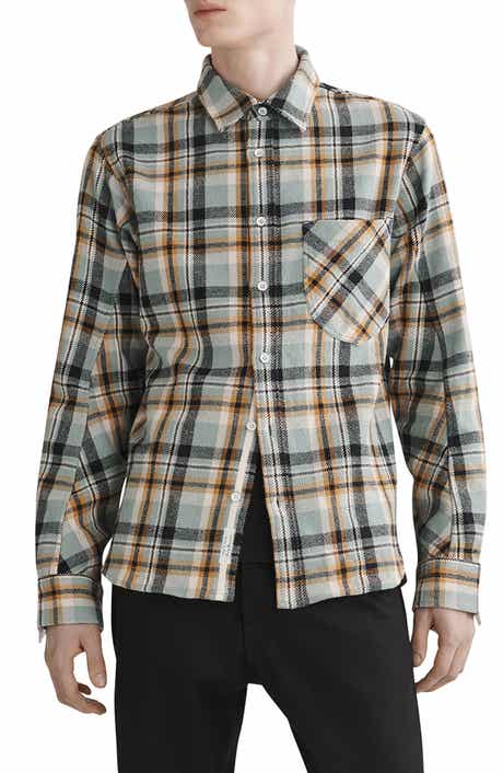 Plaid Cotton Flannel Button-Up Shirt
