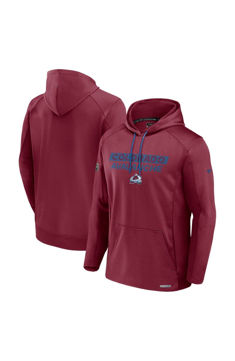 FANATICS Men's Fanatics Burgundy Colorado Avalanche Authentic Pro Rink Fleece Pullover Hoodie, Main, color, Burgundy