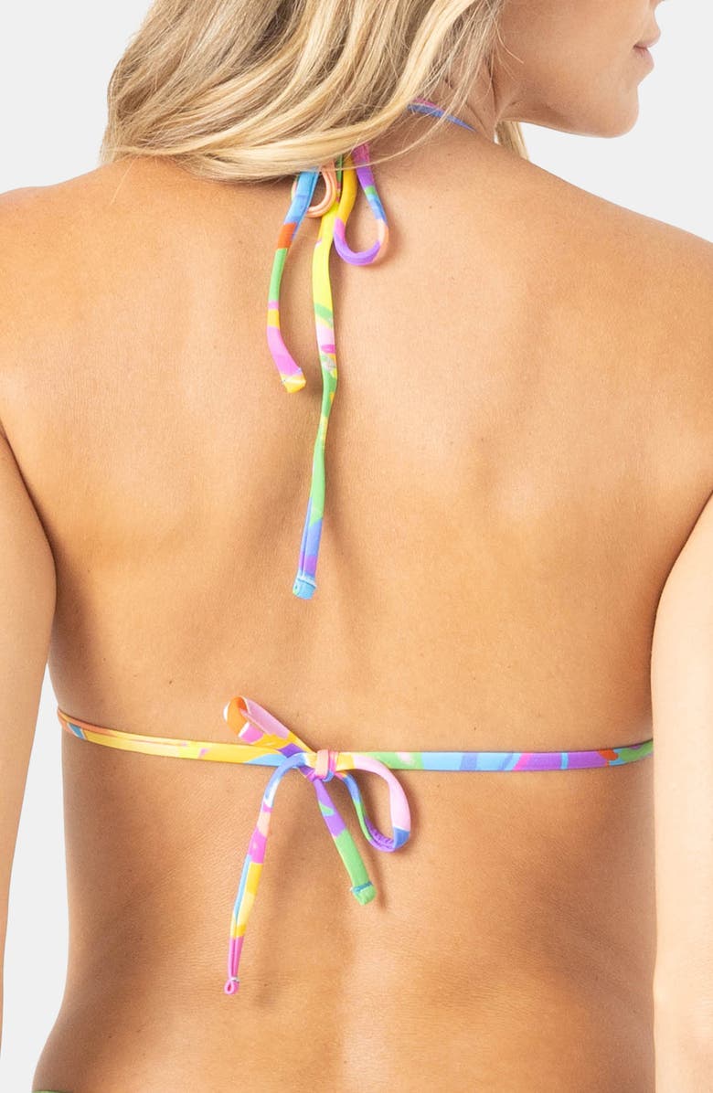 Roxy Heatwave Tiki Triangle Bikini Top, Alternate, color, Blue Multi
