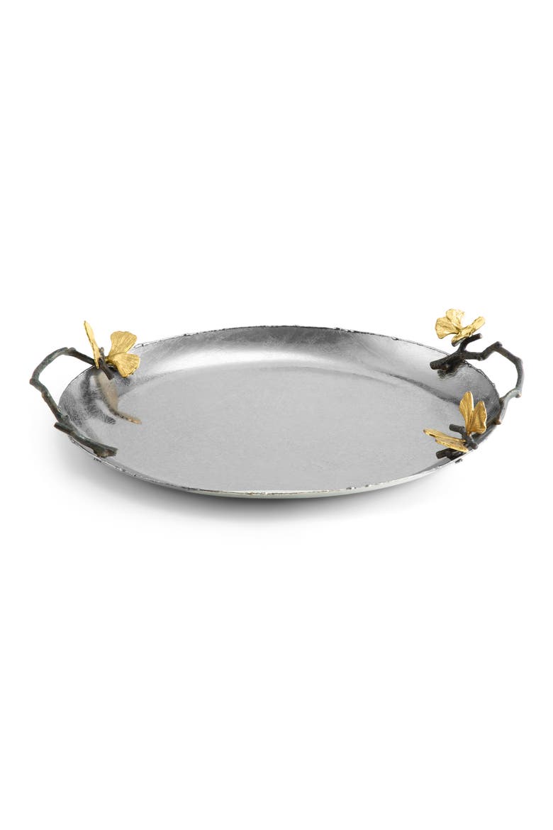 Butterfly Ginkgo Medium Tray, Main, color, STAINLESS STEEL