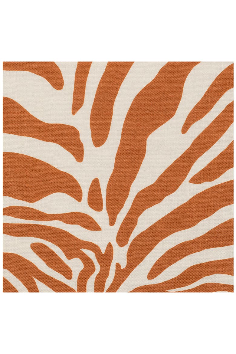 Regine Set of 4 Linen Zebra Stripe Linen Cocktail Napkins, Alternate, color, PERSIMMON