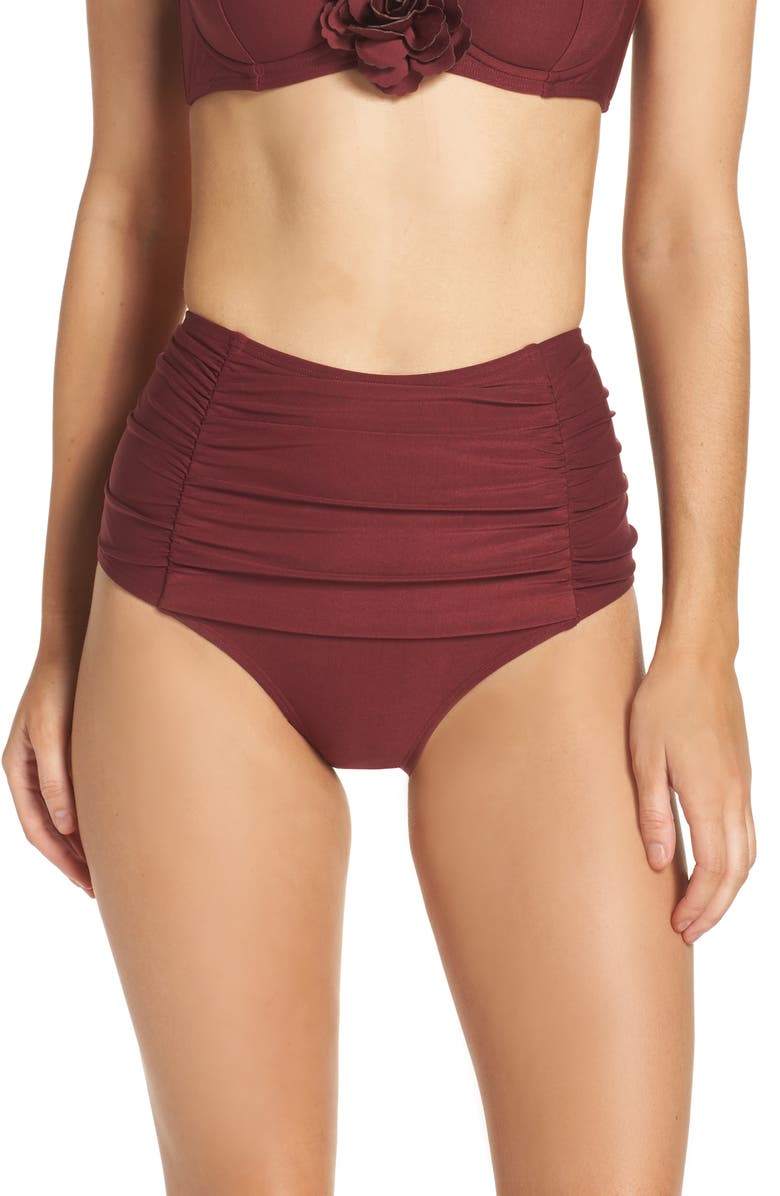 Kate Spade New York high waist bikini bottoms, Main, color,