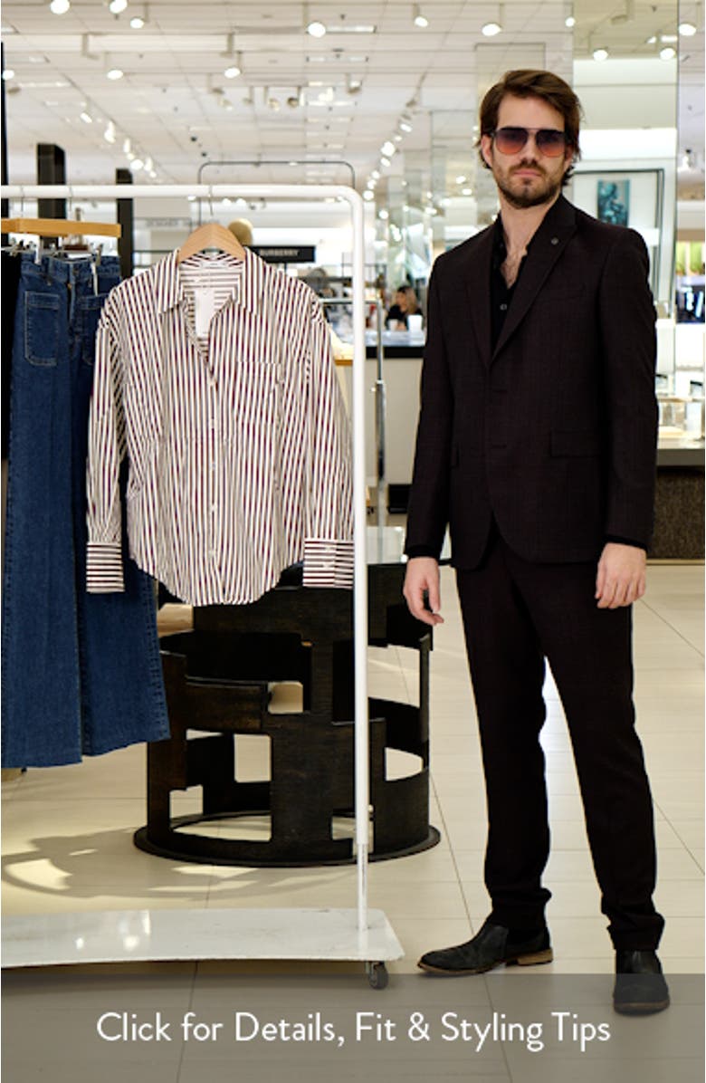 Stripe Cotton Blend Button-Up Shirt, sales video thumbnail