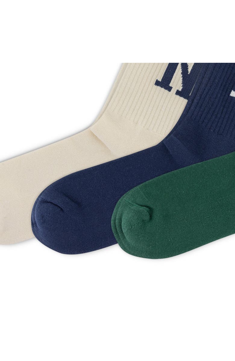 Polo Ralph Lauren Assorted 3-Pack NY Crew Socks, Alternate, color, Ivory Multi