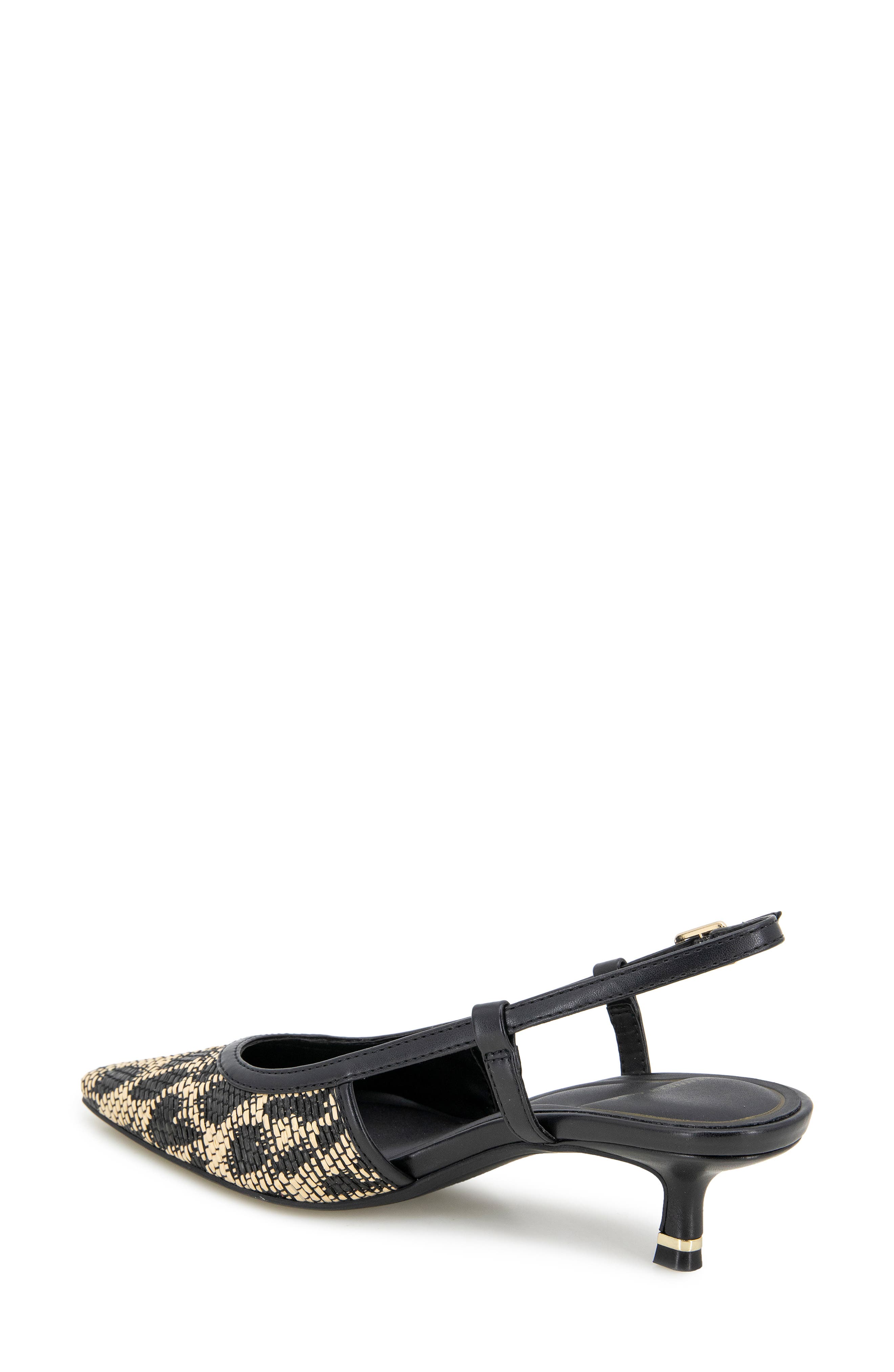 Kenneth Cole New York Martha Snakeskin Embossed Slingback Pump, Alternate, color, Natural/ Black Raffia