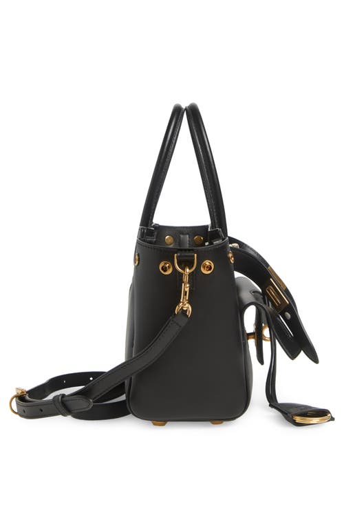 Balenciaga Mini Bel Air Leather Top Handle Bag In Black