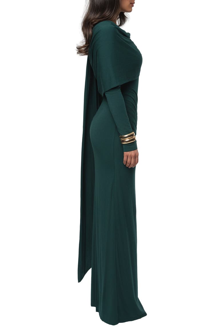 Glitz Asymmetric Maxi Dress, Alternate, color, Emerald