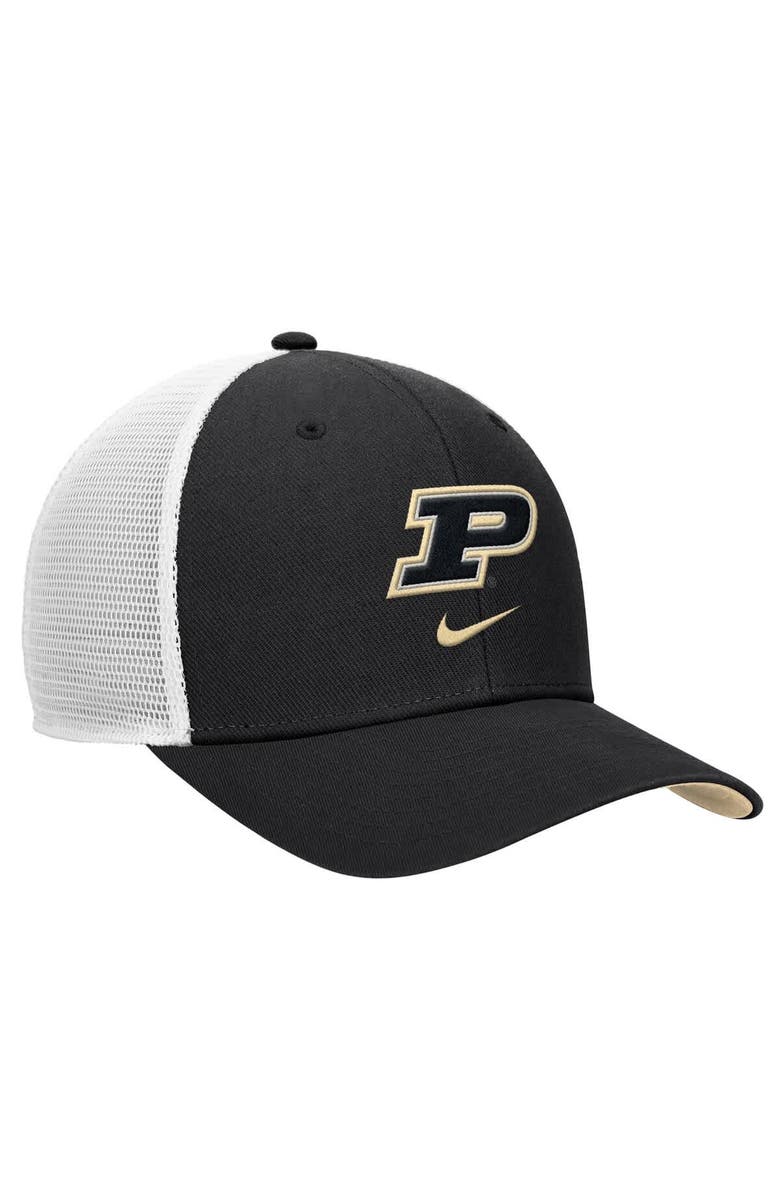 Nike Men's Nike Black Purdue Boilermakers Rise Trucker Dri-FIT Adjustable Hat, Alternate, color, Black