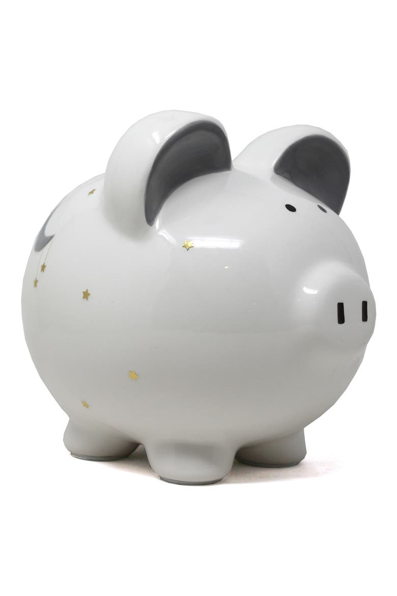 Twinkle Twinkle Ceramic Piggy Bank, Main, color, WHITE