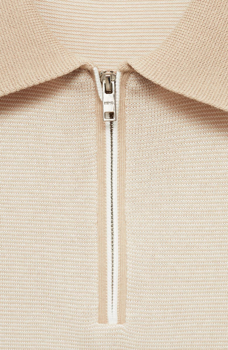 MANGO Tipped Zip Placket Cotton Polo, Alternate, color, 