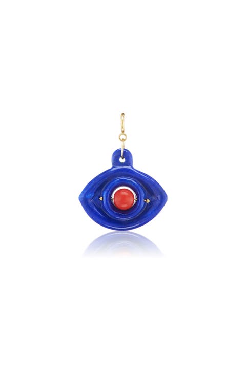 Lapis and Coral Evil Eye Charm